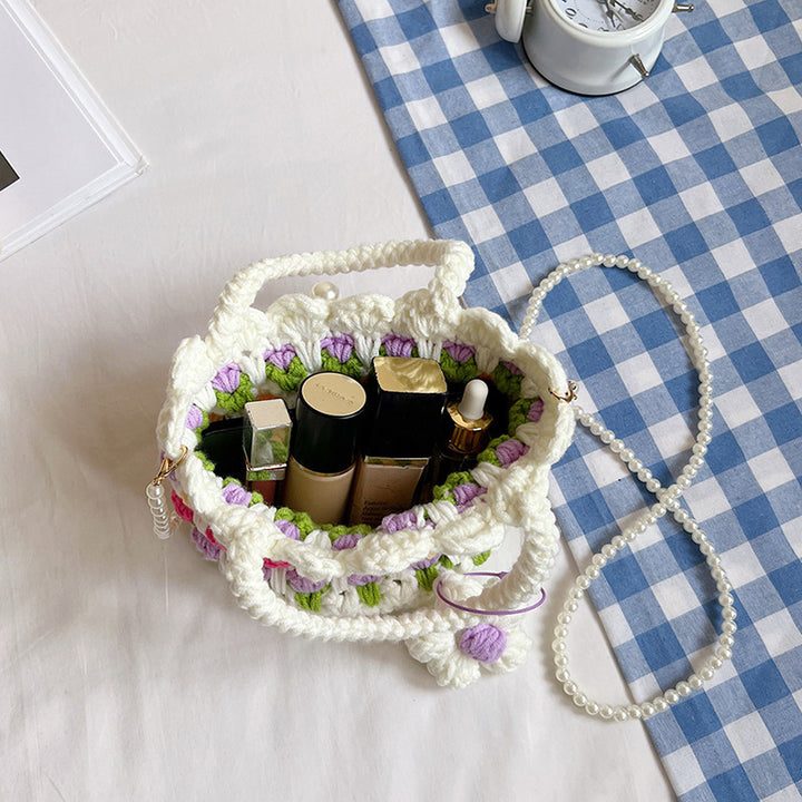 Cute Floral Crochet Handbag