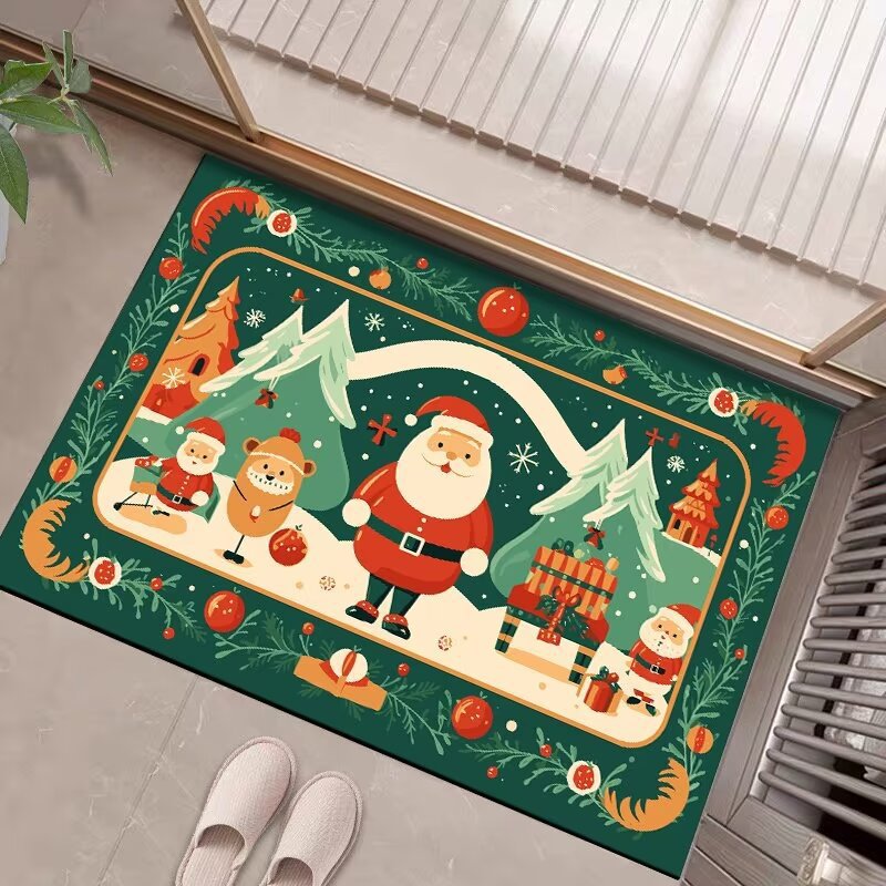 Festive Holiday Scene Entrance Mat