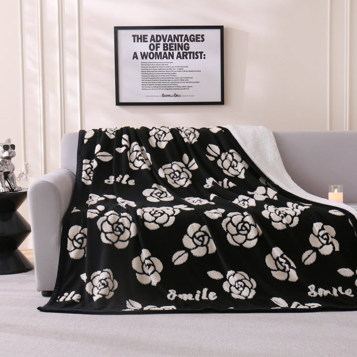 Chic Floral Pattern Throw Blanket Kalsten