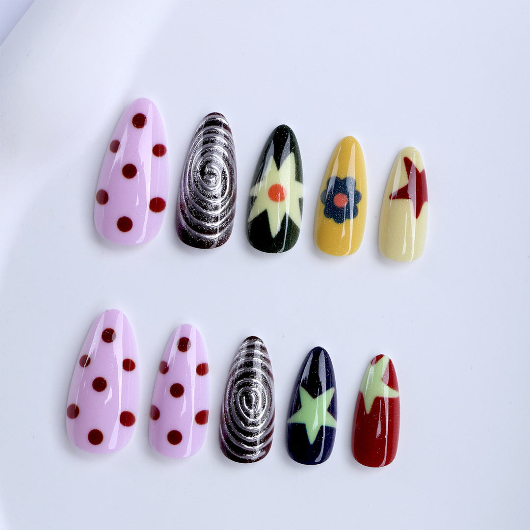 Creative and Colorful Pattern Artificial Nails Kalsten