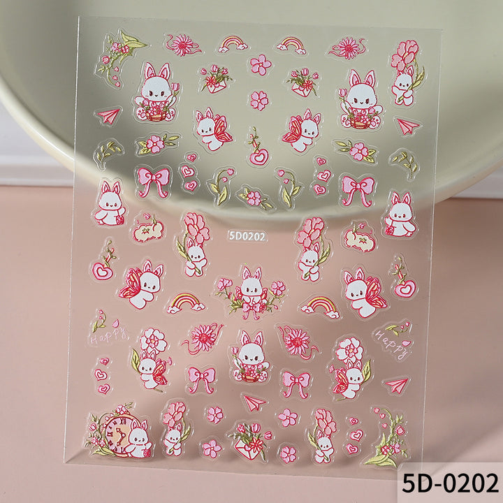 Cute Animal-Themed Nail Art Stickers