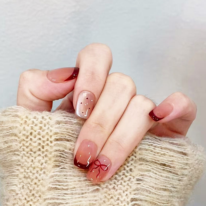 Elegant French Tip Press-On Nail Set Kalsten