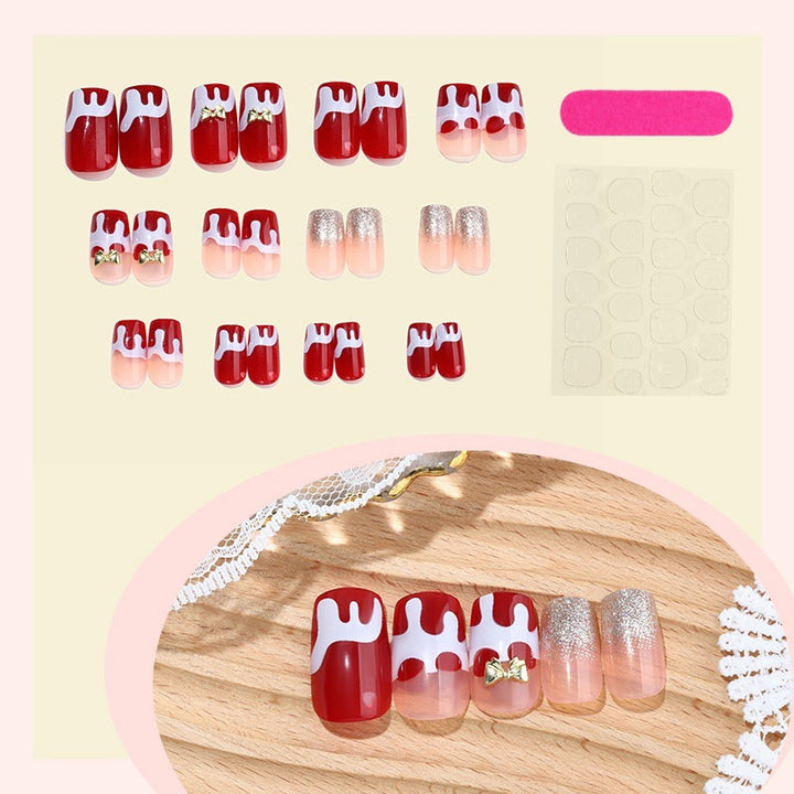 Artificial nail set with festive Christmas motifs Kalsten