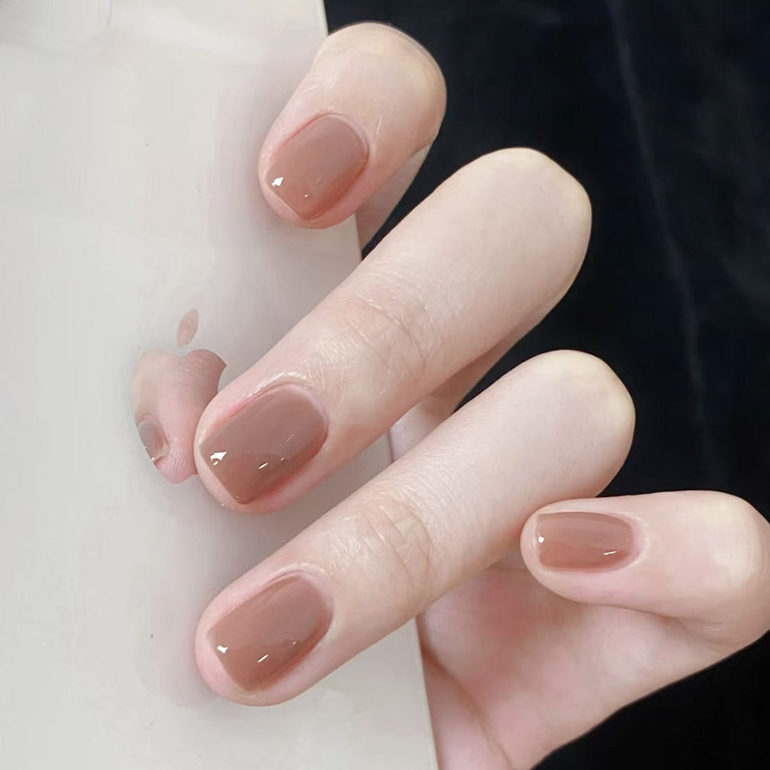 Elegant Coffin-Shaped Press-On Nails