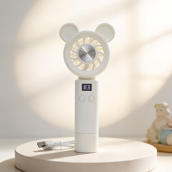 Ladies portable mini fan with digital speed display Kalsten