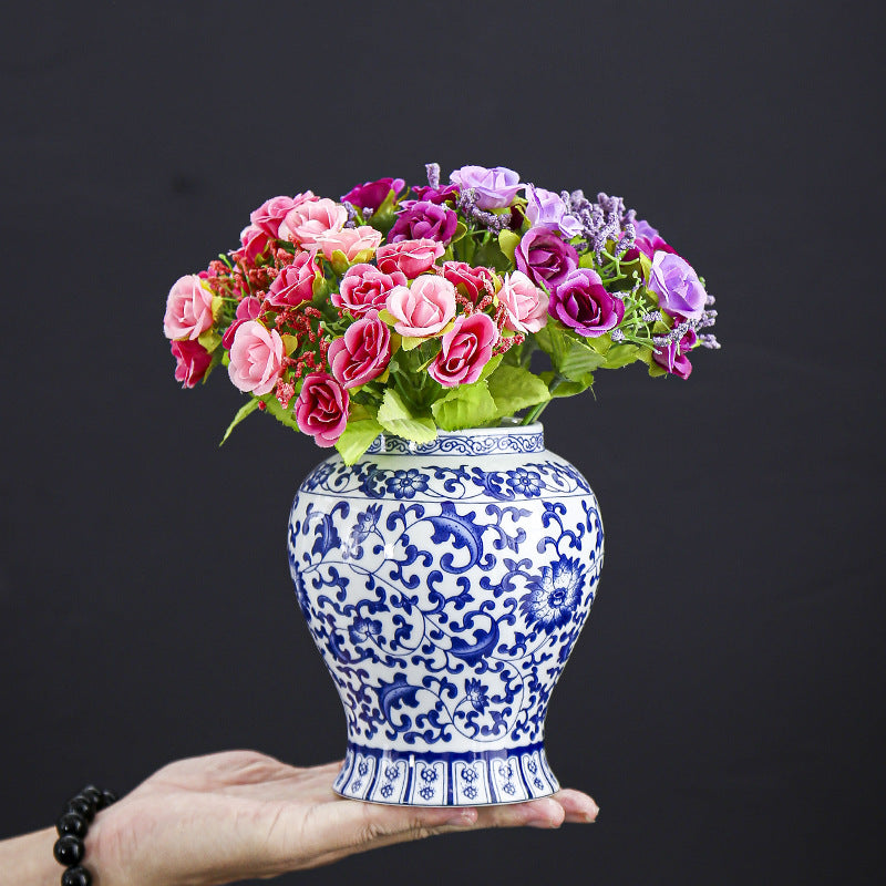Floral Patterned Decorative Ceramic Jar Kalsten