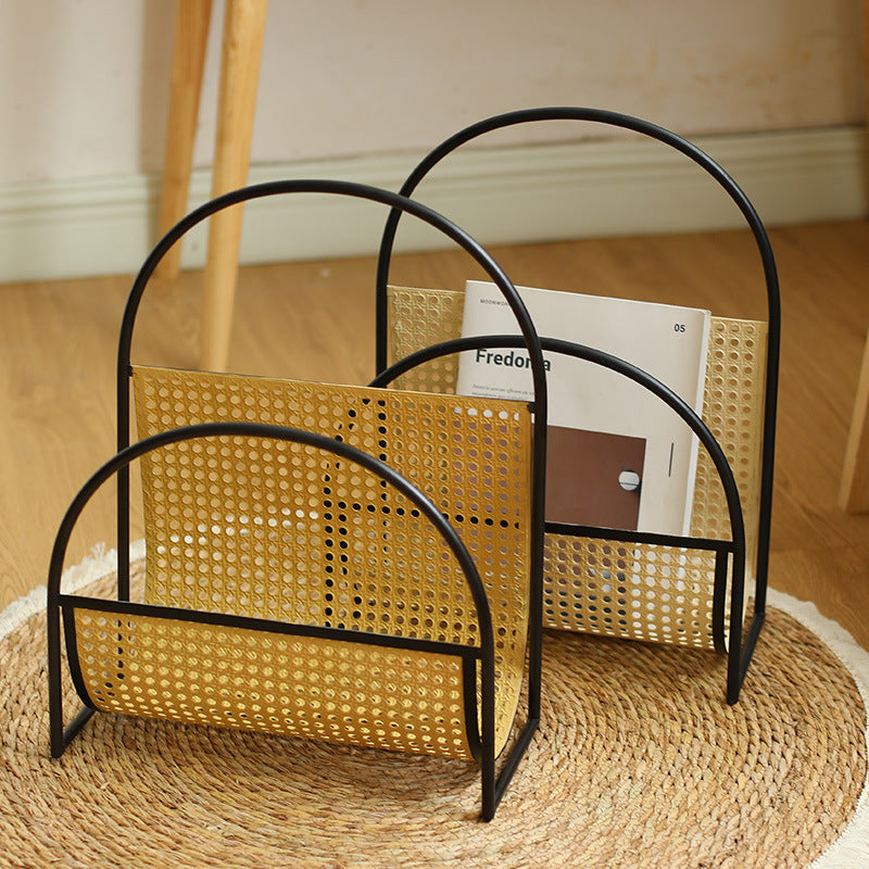 Unisex Elegant Magazine Holder with Artistic Weaving Structure Kalsten