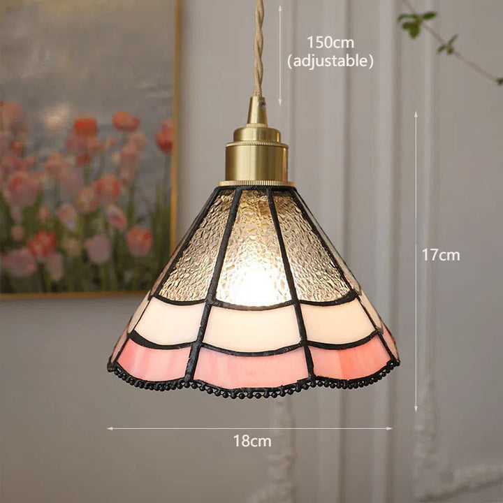 Adjustable Vintage Glass Pendant Light