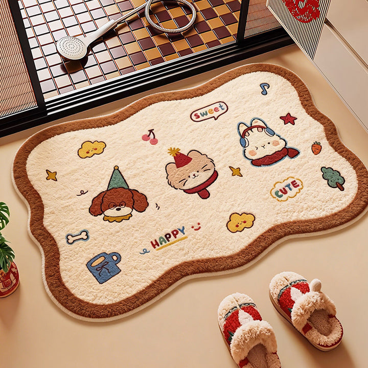 Plush Cartoon Character Bath Mat