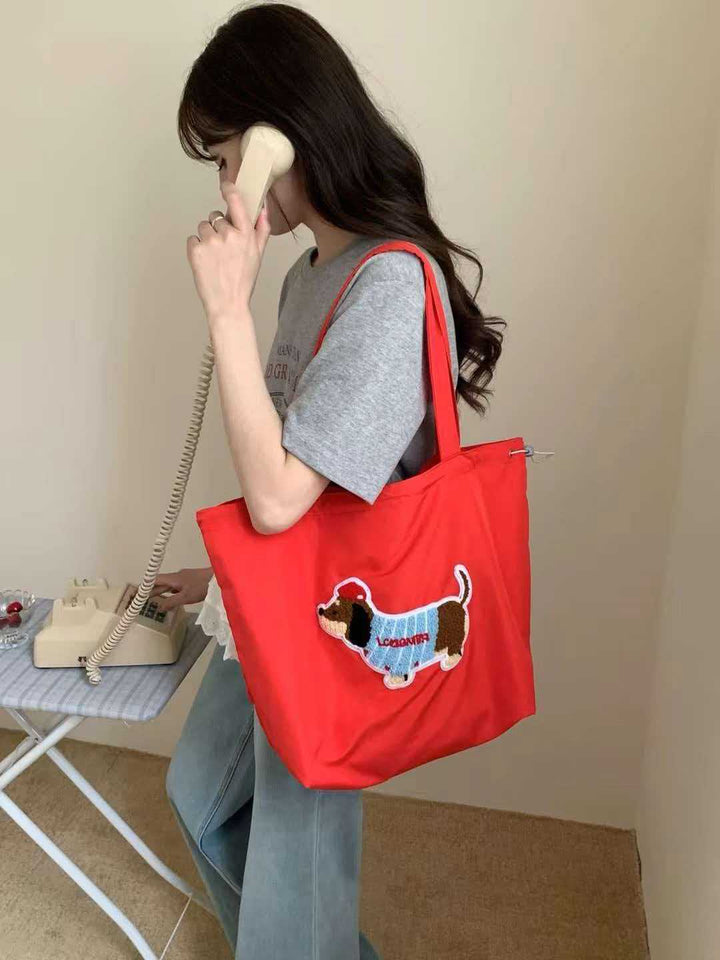 Cute Dog Embroidered Tote Bag Kalsten