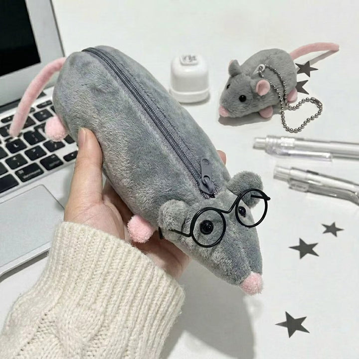 Cute Plush Mouse Pencil Case