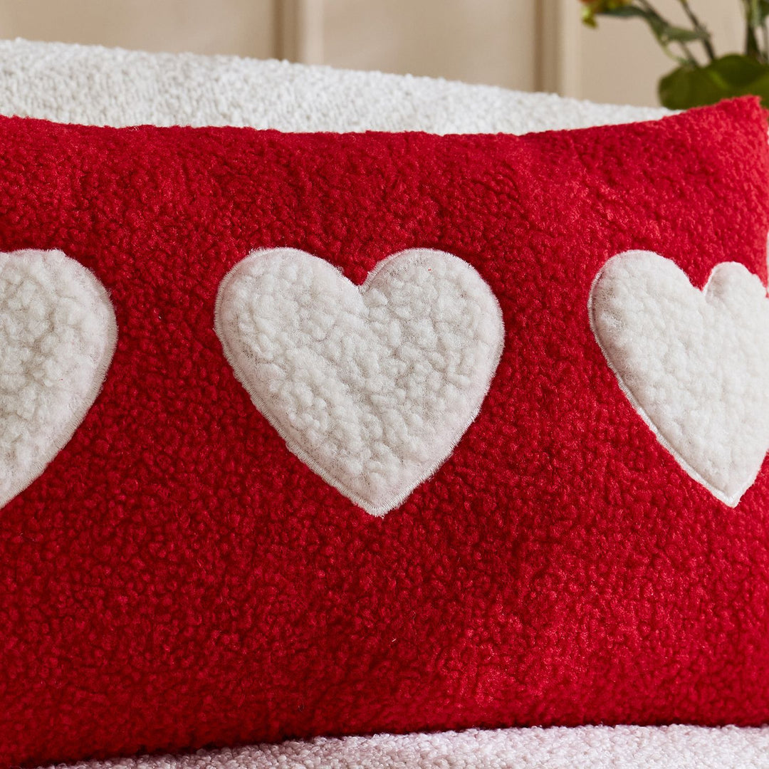 Sherpa Heart Bouclé Texture Decorative Throw Pillow Cover