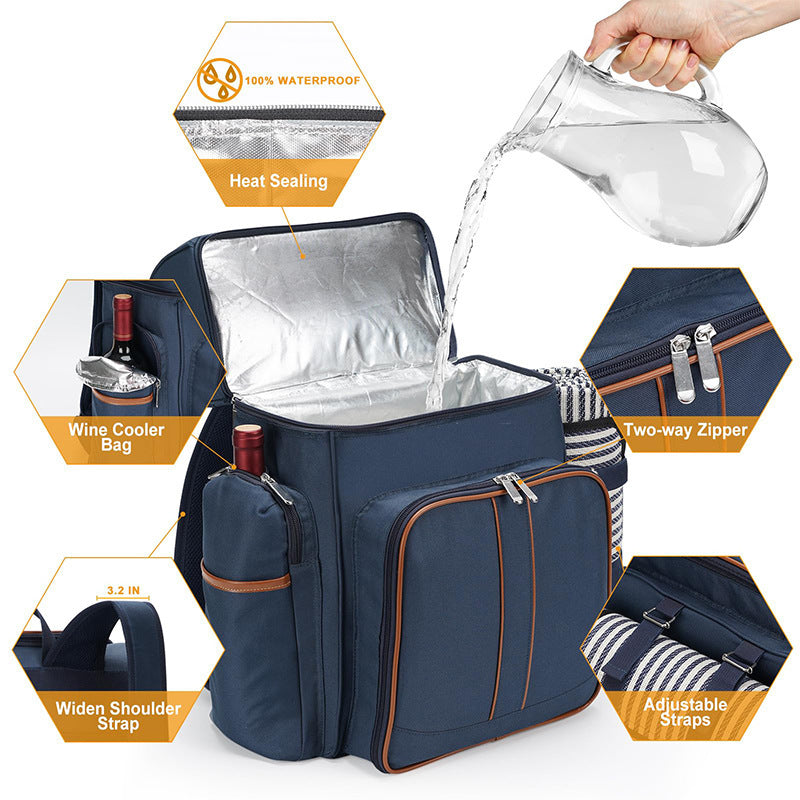Picnic Backpack with Comprehensive Dish Set Kalsten