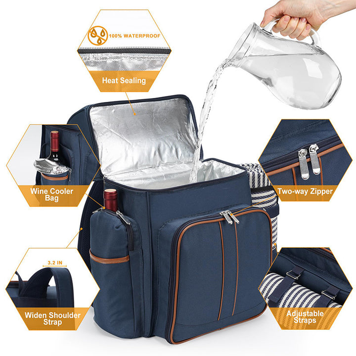 Picnic Backpack with Comprehensive Dish Set Kalsten
