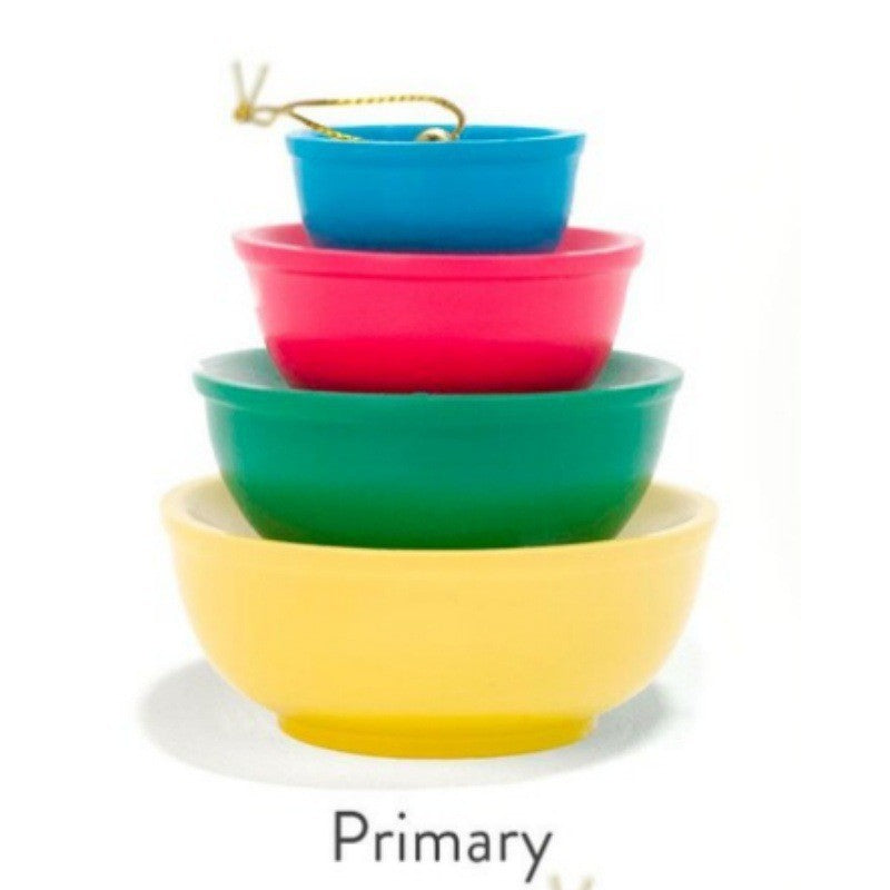 Stackable Ceramic Nesting Bowl Set With Folk Bird Motif And Glossy Glazed Finish