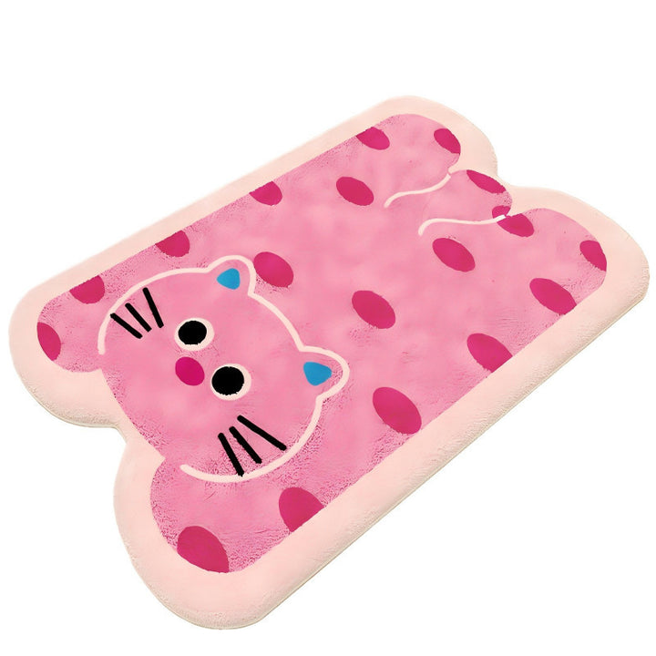 Cute Cartoon Cat-Themed Bath Mat