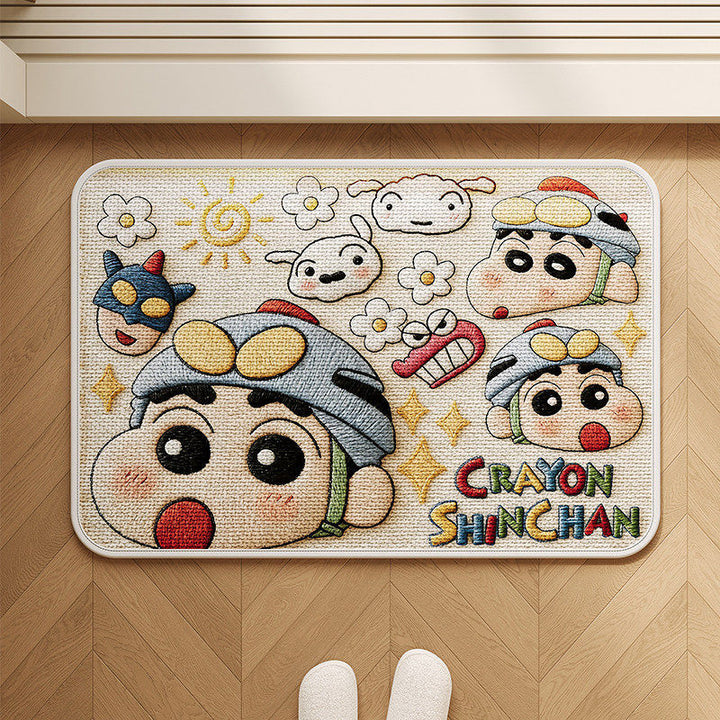 Cartoon Character Plush Bath Mat for Bathroom