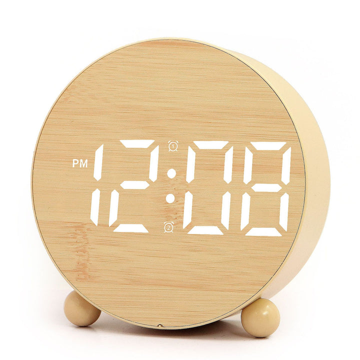Digital Alarm Clock in Modern Wooden Design Kalsten