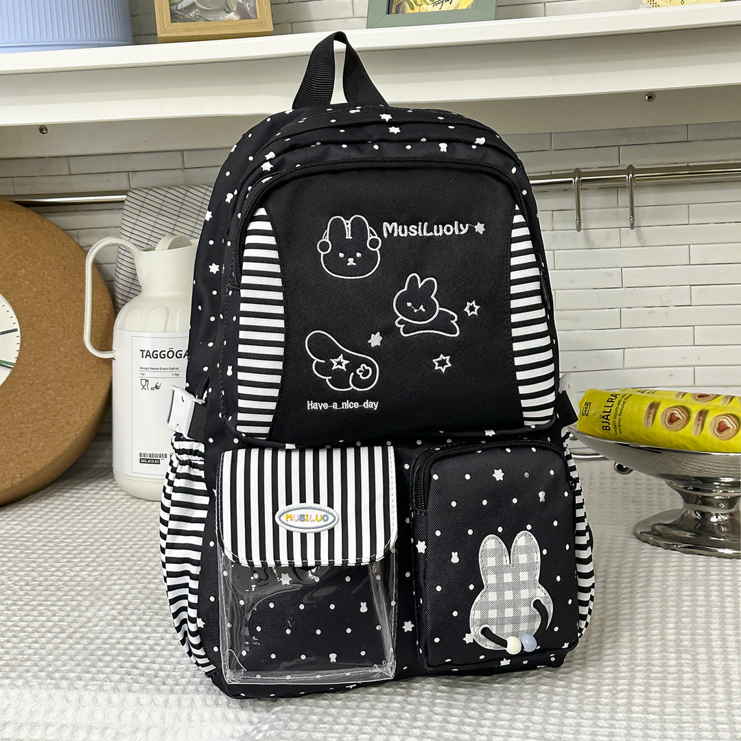 Cute Character-Themed Fabric School Backpack