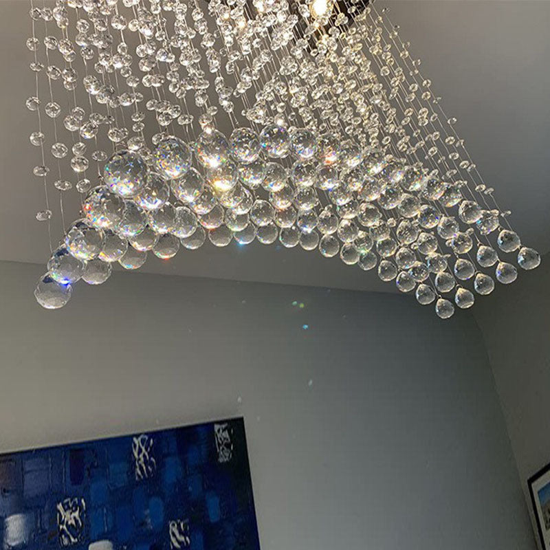 Contemporary Crystal Raindrop Chandelier