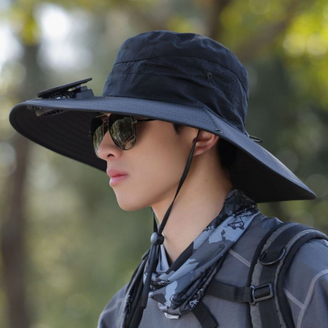 tactical fishing hat with wide brim, mesh ventilation and adjustable chin strap Kalsten