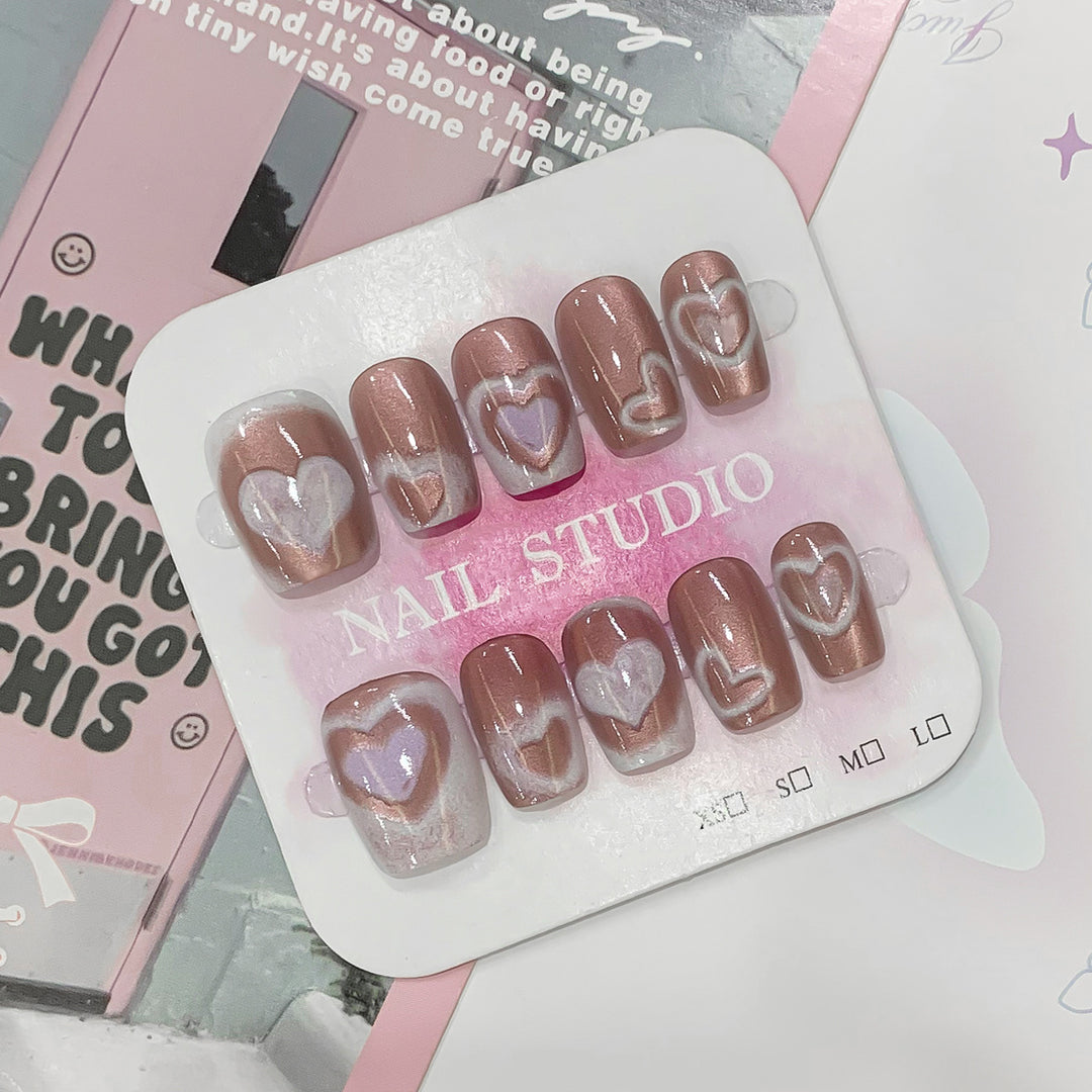 Artificial nail tips in heart design Kalsten