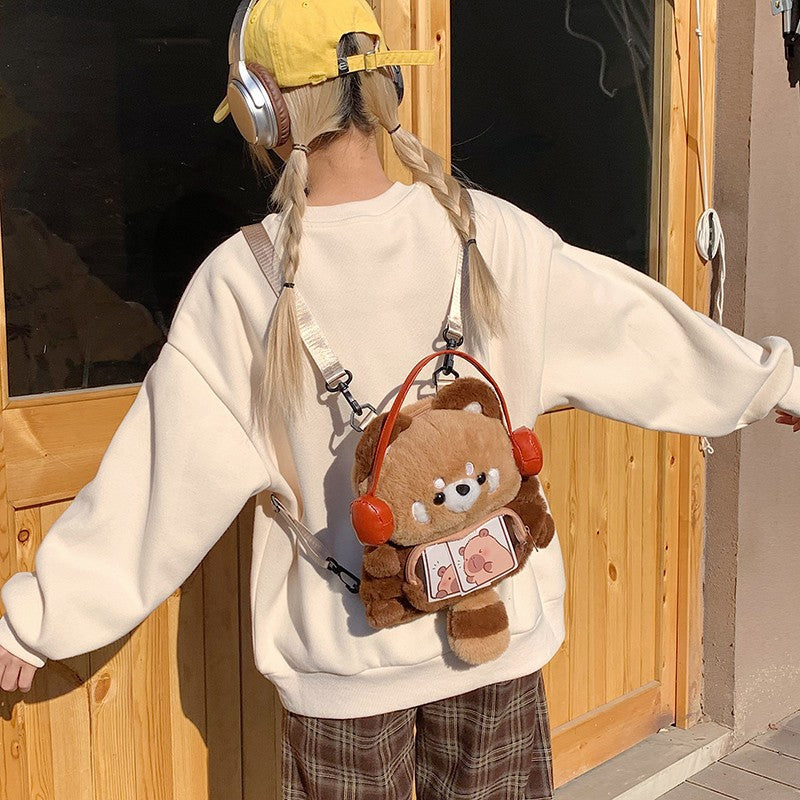 Plush Shoulder Bag in Bear Design Kalsten