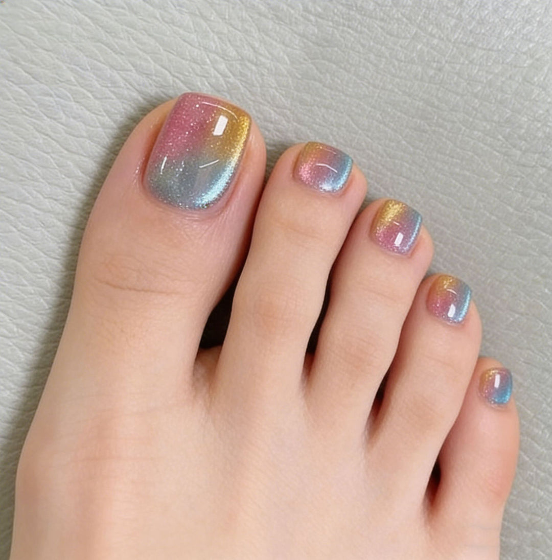 Artificial Nail Set with Shimmering Ombre Effect Kalsten