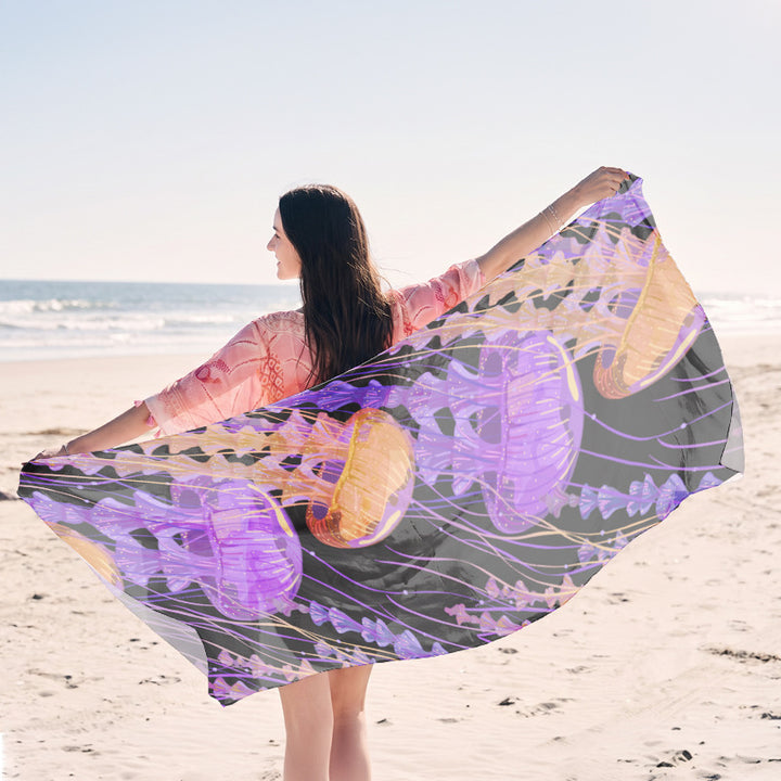 Beach towel in elegant jellyfish design Kalsten