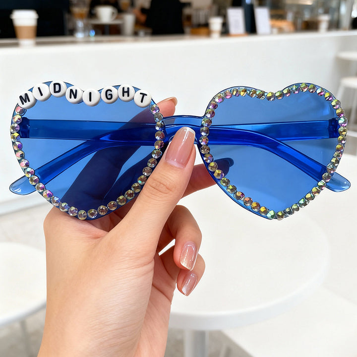 Heart-Shaped Rhinestone-Embellished Sunglasses Kalsten 1787141205