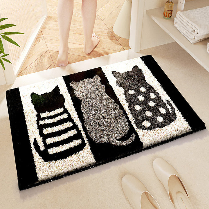Plush Cartoon Bunny-Themed Area Mat