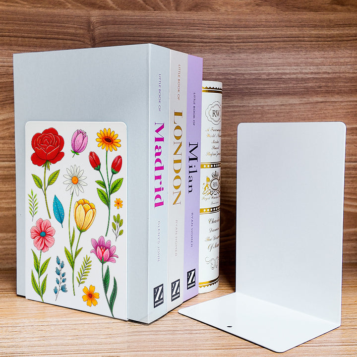 Artistic Floral Design Bookends