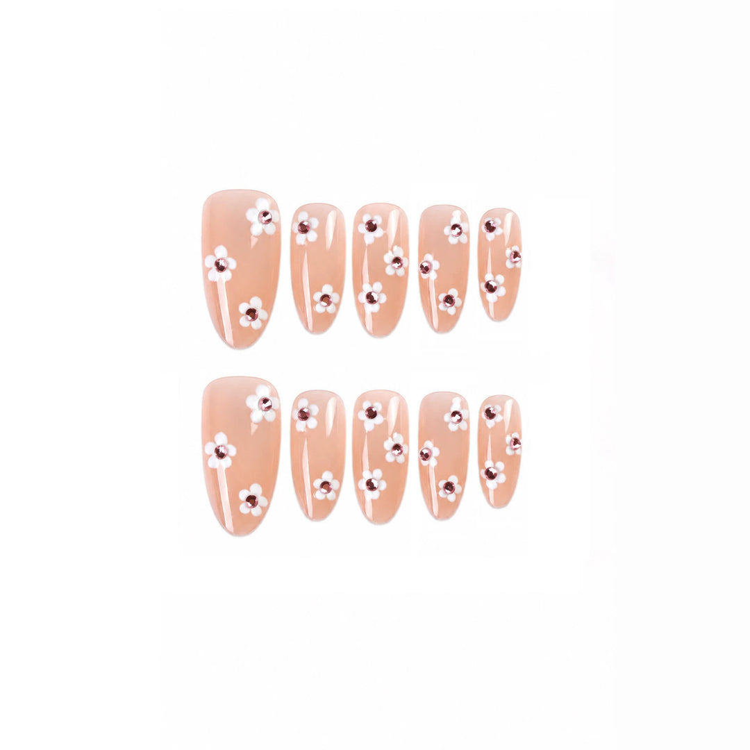 Art nail set with floral 3D details Kalsten