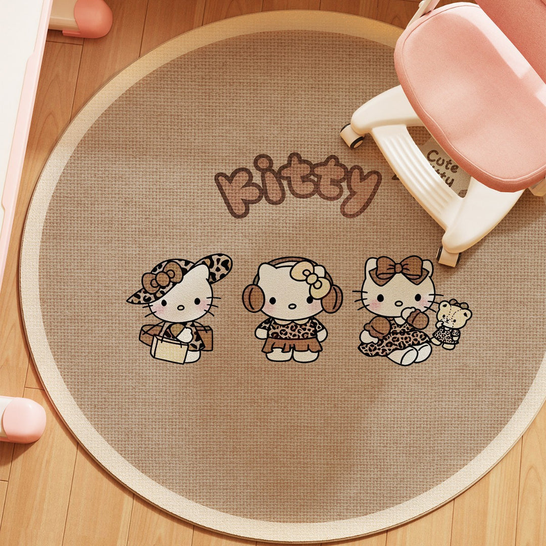 Playful Cartoon-Themed Round Area Rug
