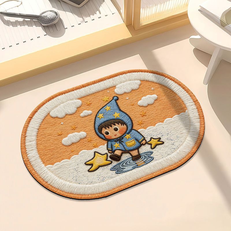 Whimsical Moon and Star Decorative Bath Mat