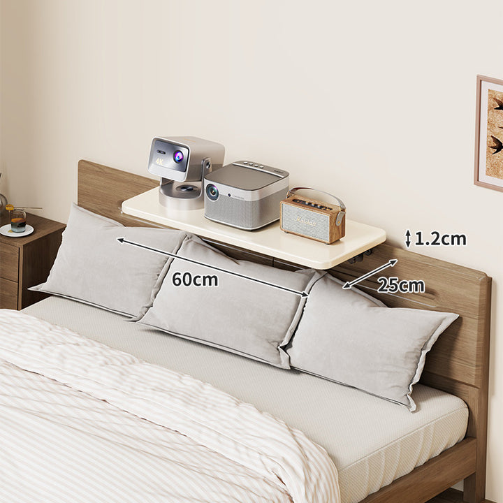 Slim Wall-Mounted Floating Bedside Shelf with Concealed Brackets