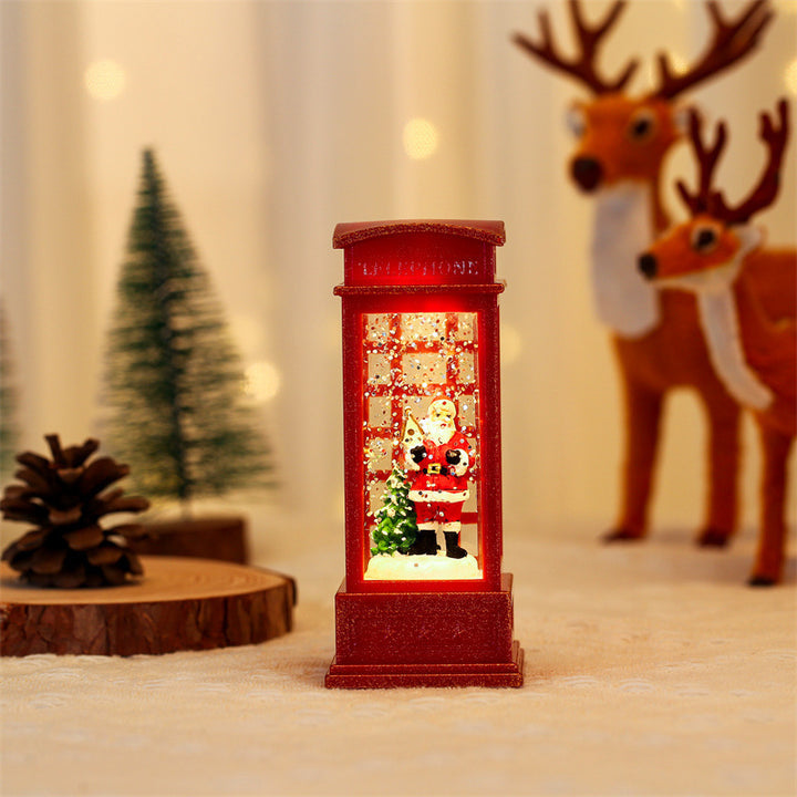 Decorative Snowman Telephone Booth Figurine Kalsten