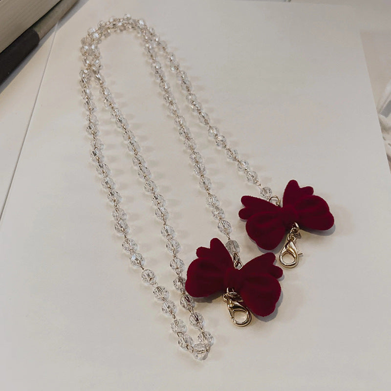 Jewelry holder chain with velvet bow pendant Kalsten