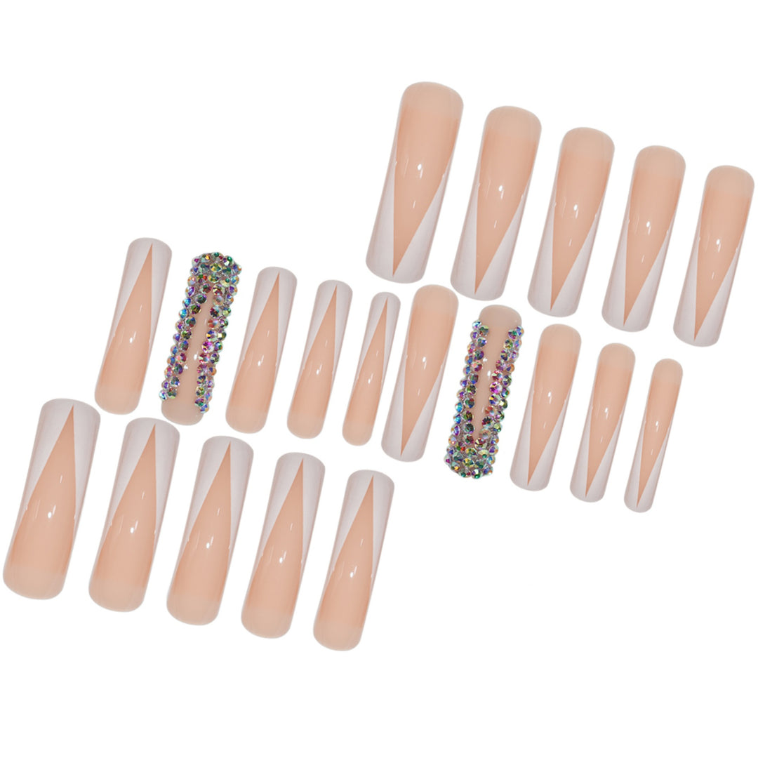 Glamorous Stiletto Press-On Nails with Rhinestone Accents Kalsten
