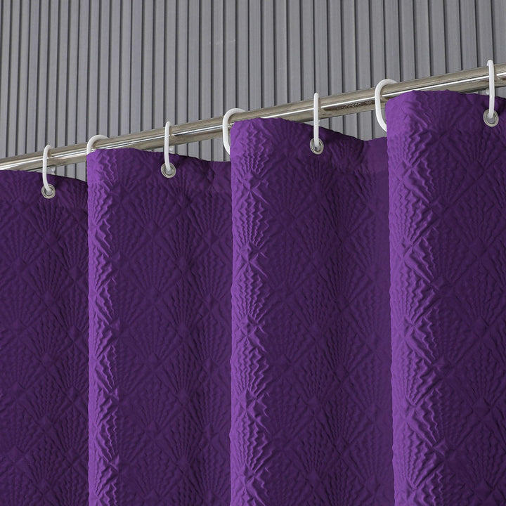 Textured Leaf Pattern Shower Curtain Kalsten