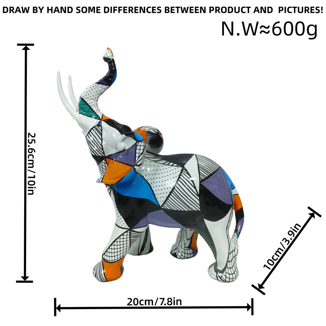 Creative elephant figurine with colorful design Kalsten