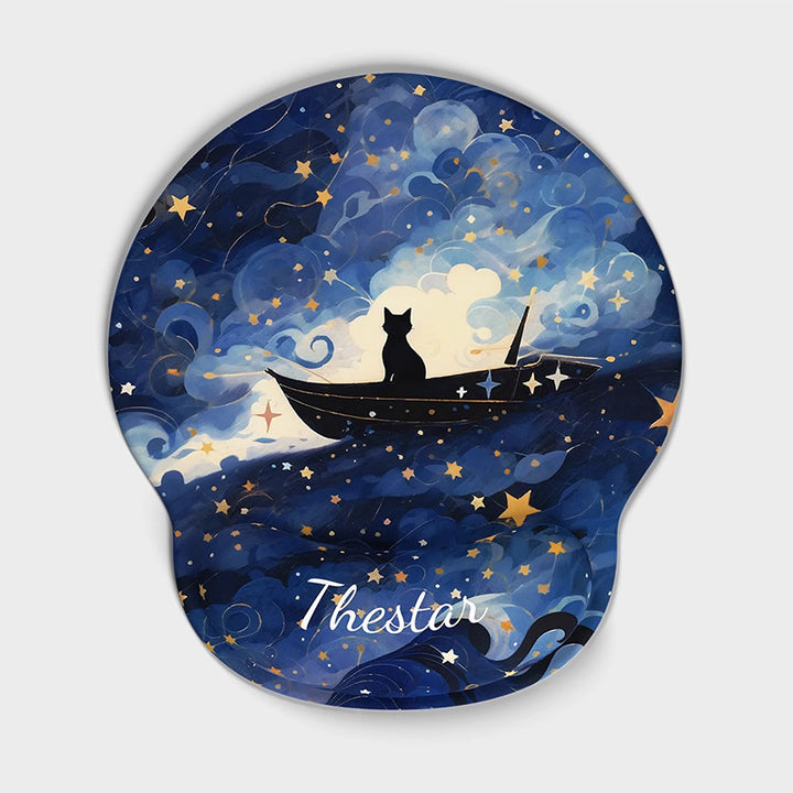 Artistic Cat-Themed Gaming Mouse Pad
