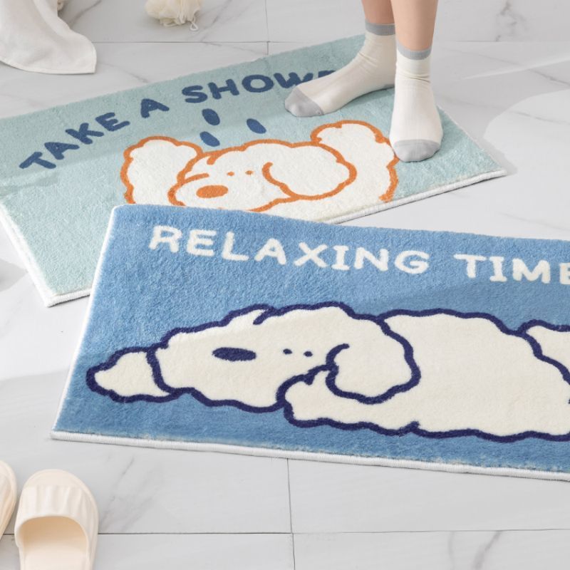 Plush Dog-Themed Floor Mat