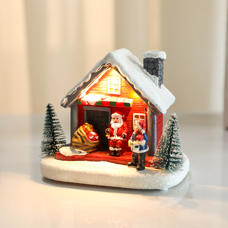 LED Illuminated Christmas Cottage Figurine Kalsten