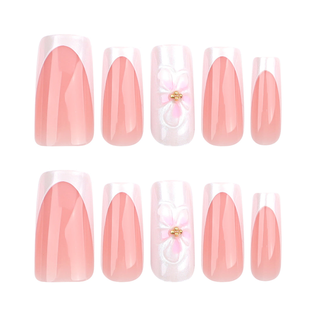 Artistic biodegradable nail extensions with floral accents Kalsten