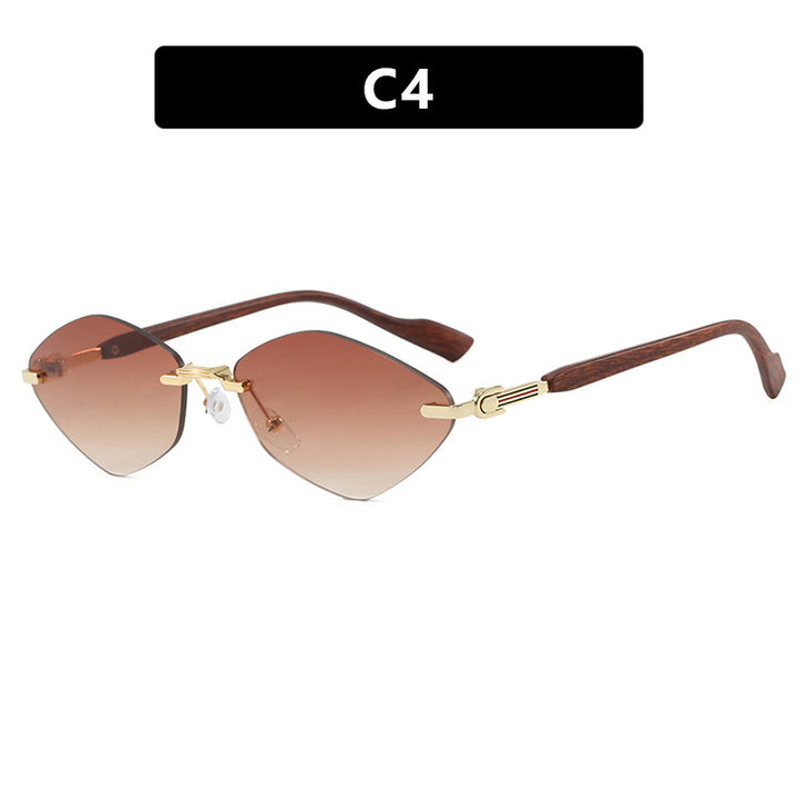 Women's geometric sunglasses with luxurious wooden arms and polarized lenses Kalsten