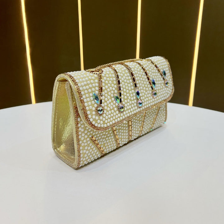 Elegant Crystal-Embellished Evening Clutch