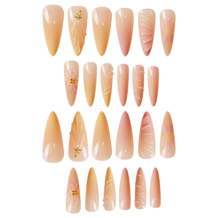 Floral 3D Decorative Press-On Nail Art Kalsten