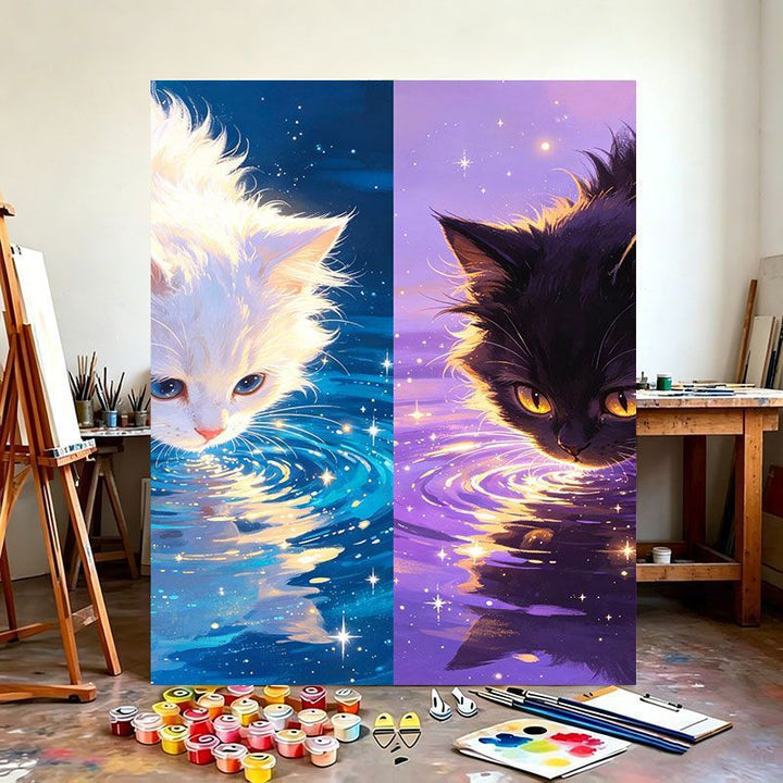 Mystical Cat-Themed Canvas Artwork Kalsten
