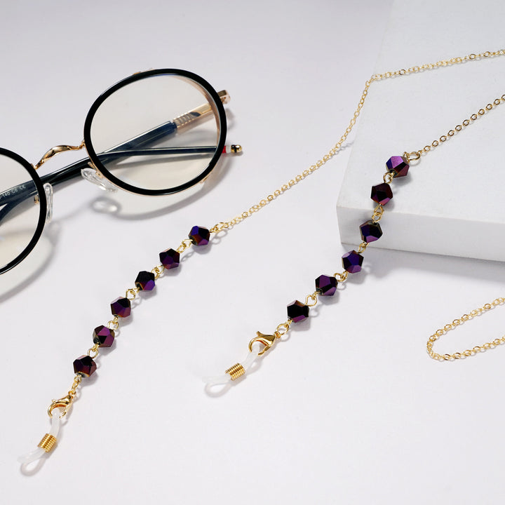 Elegant Crystal-Studded Eyewear Chain Kalsten